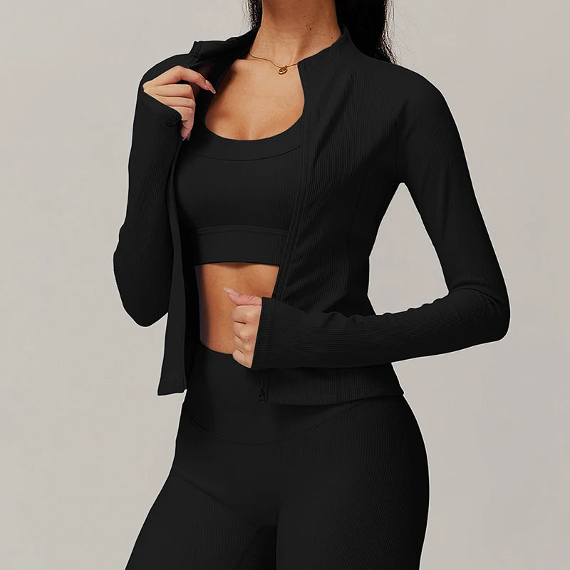 Isla Zip-Jacke gerippt